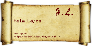 Heim Lajos névjegykártya