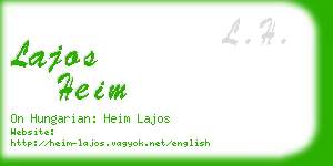 lajos heim business card